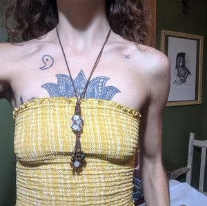 Selenite & tigers eye crystal necklace